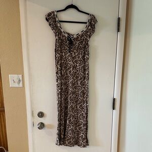 American Eagle Leopard Print Midi Dress